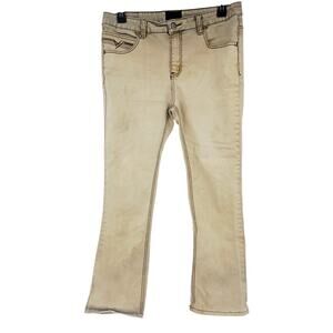 Lamasini Red Label Mens Western Khaki Tan Stretch Jeans Pants Size 34 x 27 READ
